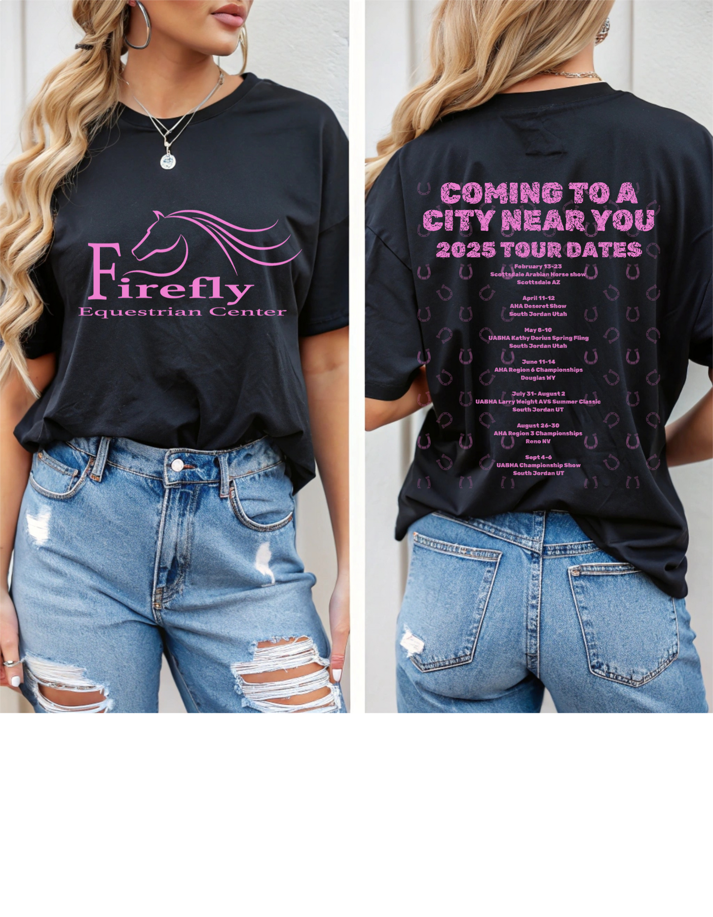 Firefly Tour Date T-Shirt Pink Graphic