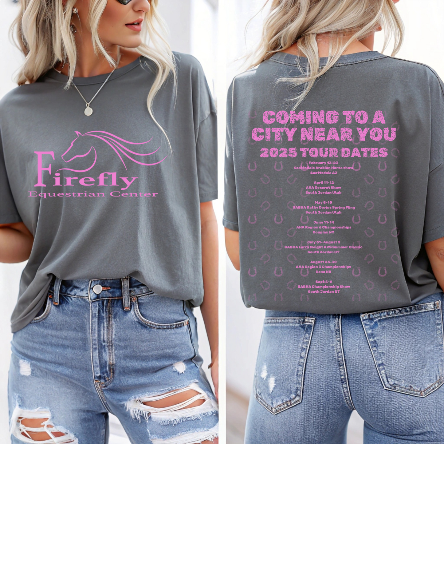 Firefly Tour Date T-Shirt Pink Graphic