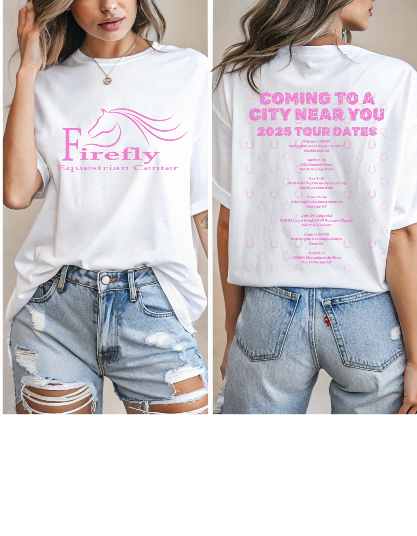 Firefly Tour Date T-Shirt Pink Graphic