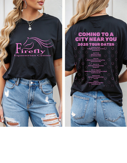 Firefly Tour Date T-Shirt Pink Graphic