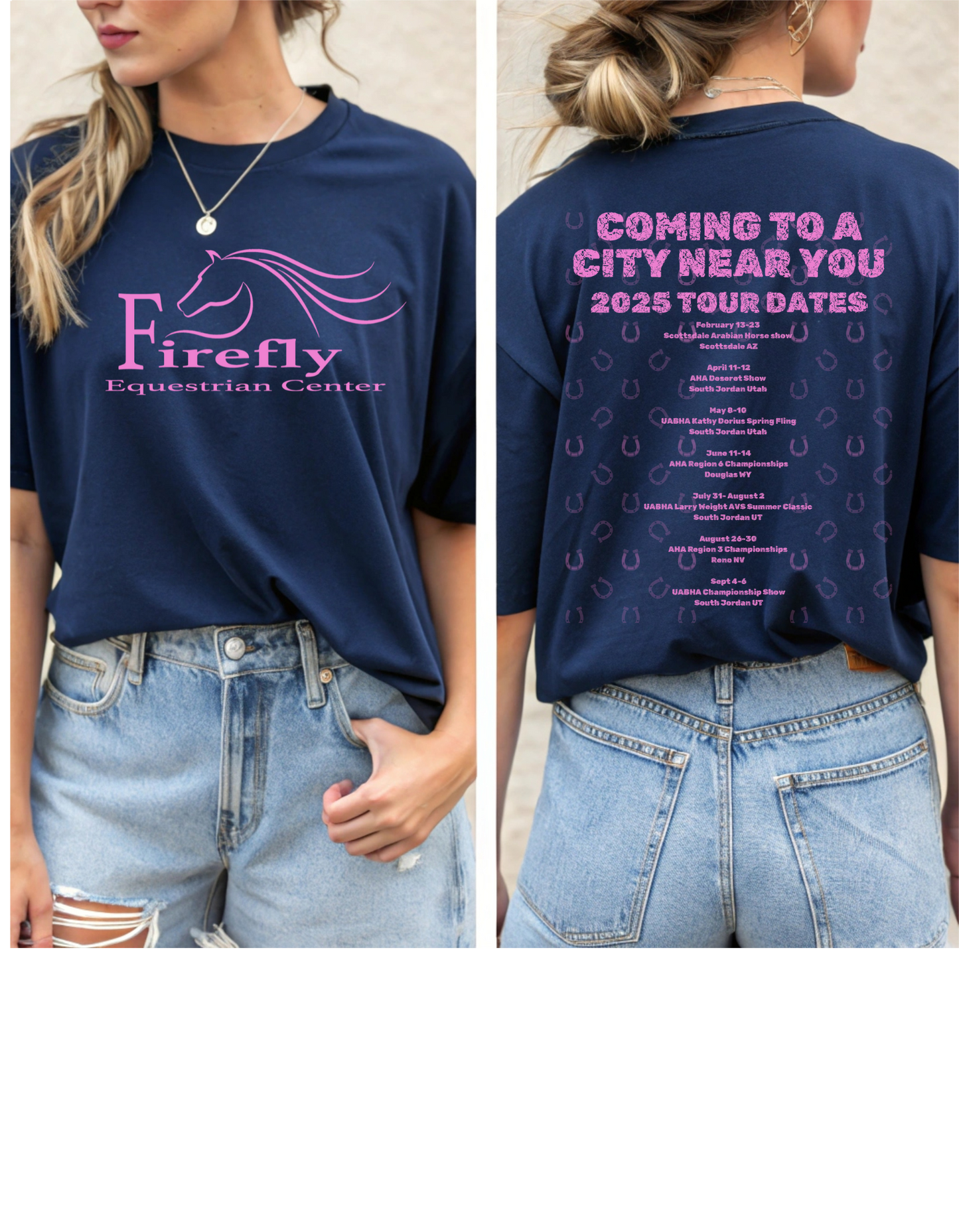 Firefly Tour Date T-Shirt Pink Graphic